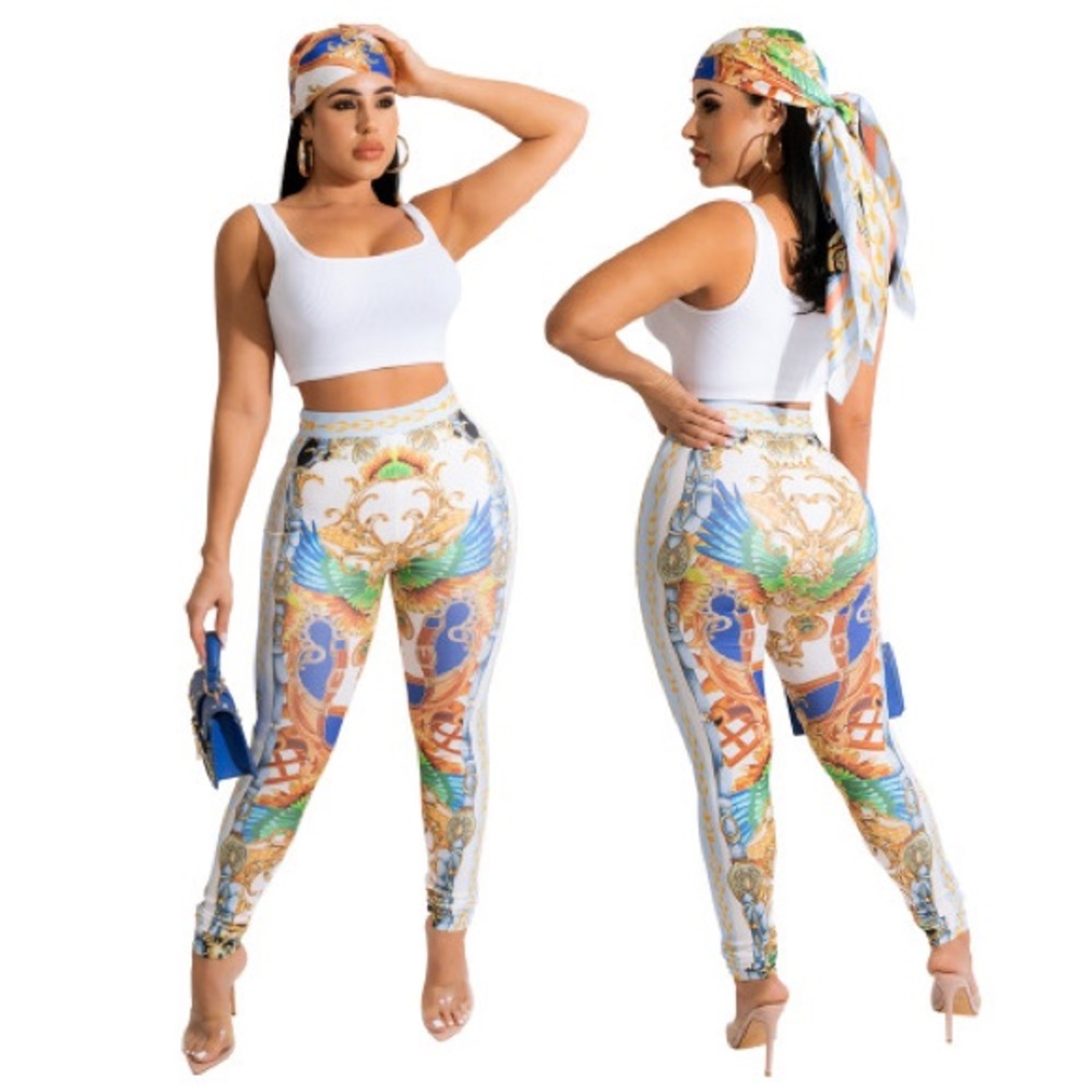 3 Pc Legging, Tank & Scarf Set